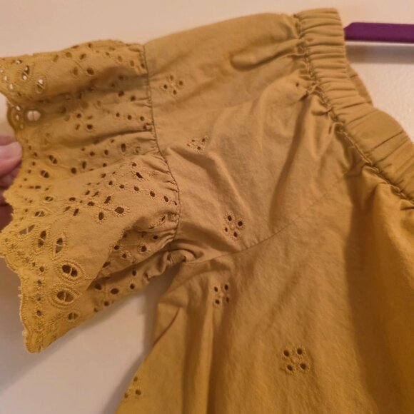 Madewell Eyelett Cropped Off The Shoulder Top M - Picture 3 of 4